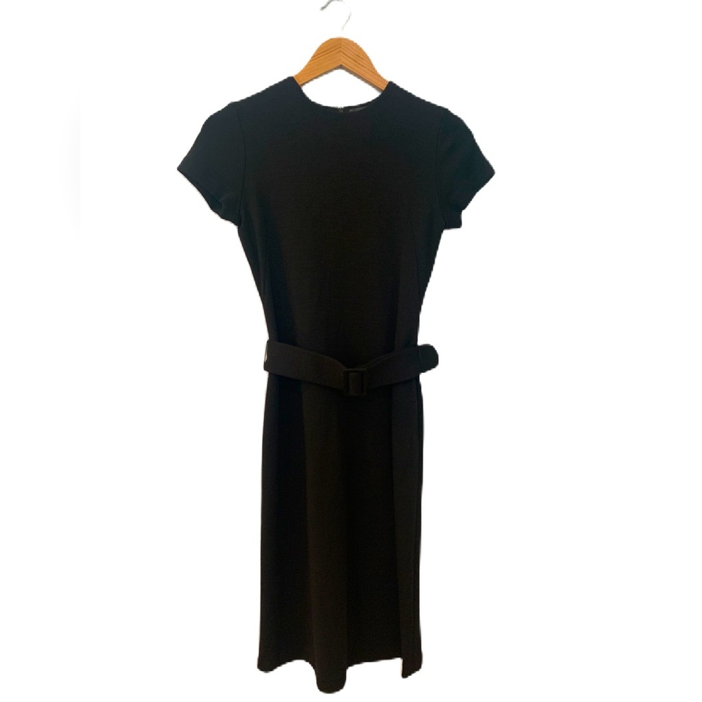 Banana Republic Black Wool Blend Belted Sheath Dress Size 0